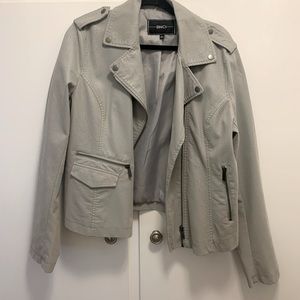BNCI grey faux leather jacket- Large
